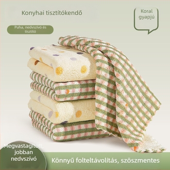 Vastagított konyhai törölköző, nedvszívó, szöszmentes, csíkos poliészter