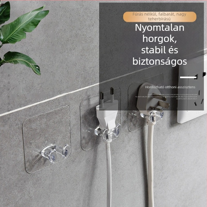 Kreatív dugasz- és kábelakasztó ragasztóval, fúrás nélkül