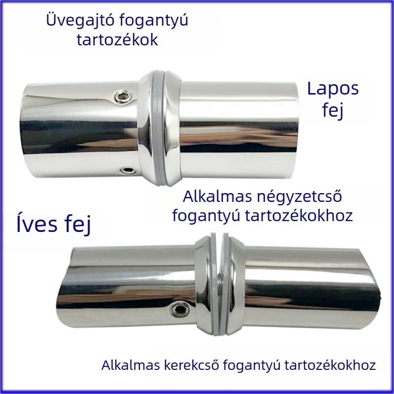 Rozsdamentes acél üvegajtó fogantyú hardver, kiegészítők négyszögletes cső profilhoz