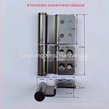 4 hüvelykes rozsdamentes acél ajtópánt, T-stílusú, ökobarát fa ajtókhoz, megerősített, halk működés