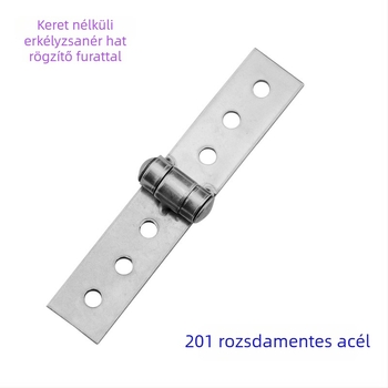 Nemesacél szekrényzsanér keret nélküli üvegajtókhoz és elosztó dobozokhoz, behajtható zsanér-tengellyel