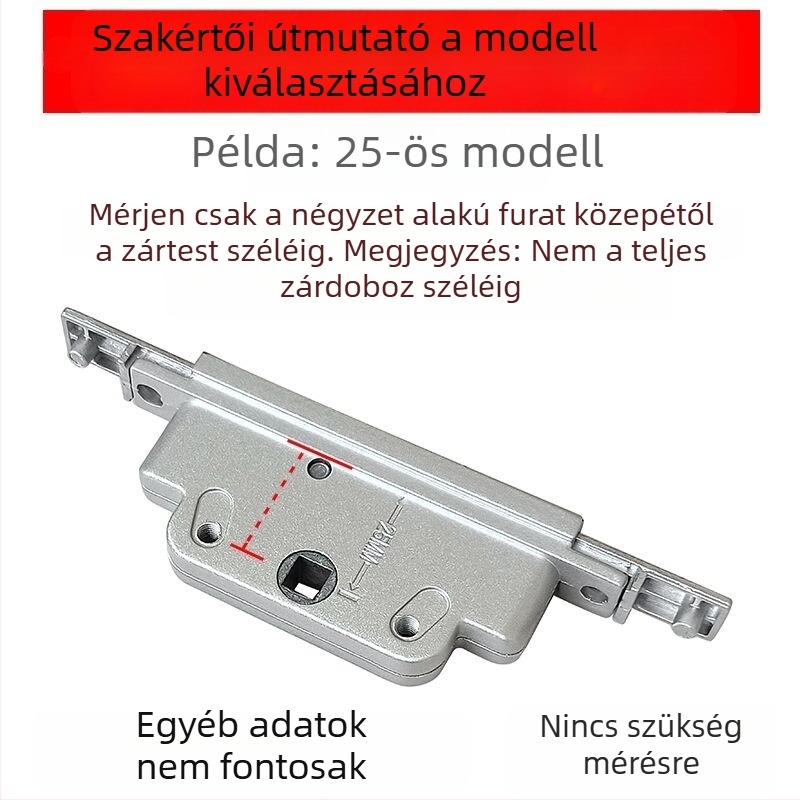 Hőszigetelt alumínium ajtó- és ablakzár-ház átviteli egységgel, rozsdamentes acél zártest és zárbetét, hardver-kiegészítők