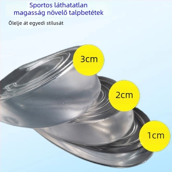 Láthatatlan szilikon talpbetét a magasság növeléséhez uniszex sportcipőkben; sarok párna; félbetét; ütéscsillapítás