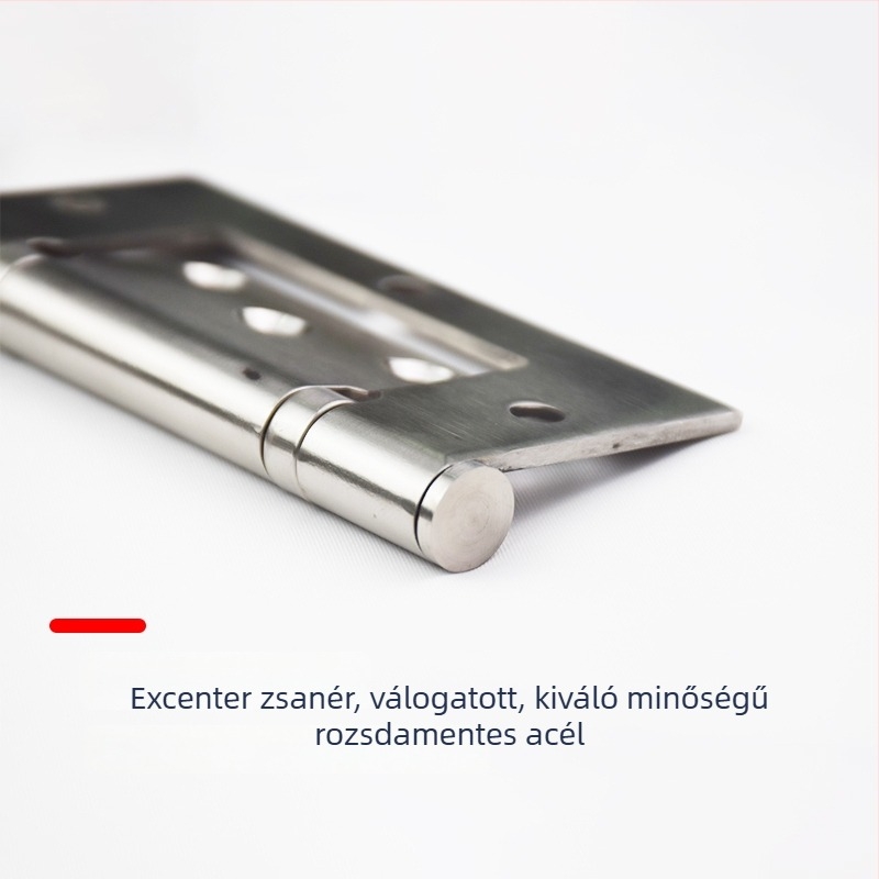 Rozsdamentes acélból készült excentrikus pánt beltéri ajtókhoz, méretek 4×3×2.5, csatorna nélküli levélpánt