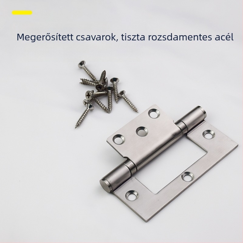 Rozsdamentes acélból készült excentrikus pánt beltéri ajtókhoz, méretek 4×3×2.5, csatorna nélküli levélpánt