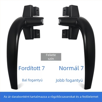 Ablaknyitó fogantyú alumíniumötvözetből, kör alakú, 7-es mintázat, bal–jobb készlet
