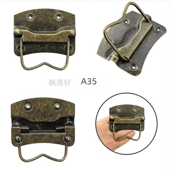 Vas fogantyúk kamforafából készült dobozokhoz, Ming–Qing vintage stílusú fa doboz hardver