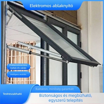 Elektromos ablaknyitó távirányítóval, tűzvédelmi és füstelszívó funkcióval, fúrás nélküli telepítés