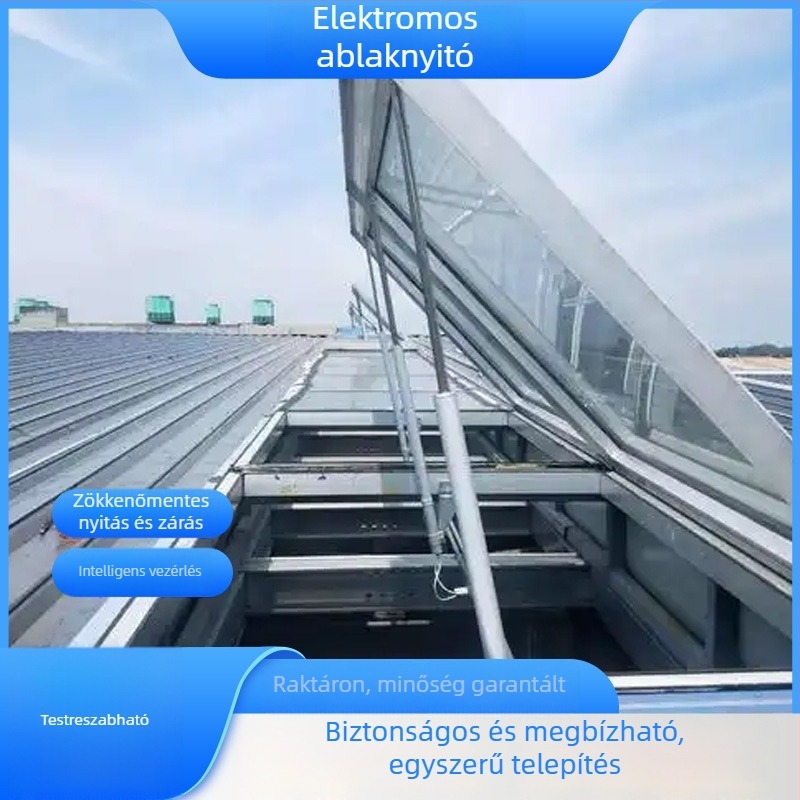 Elektromos ablaknyitó távirányítóval, tűzvédelmi és füstelszívó funkcióval, fúrás nélküli telepítés