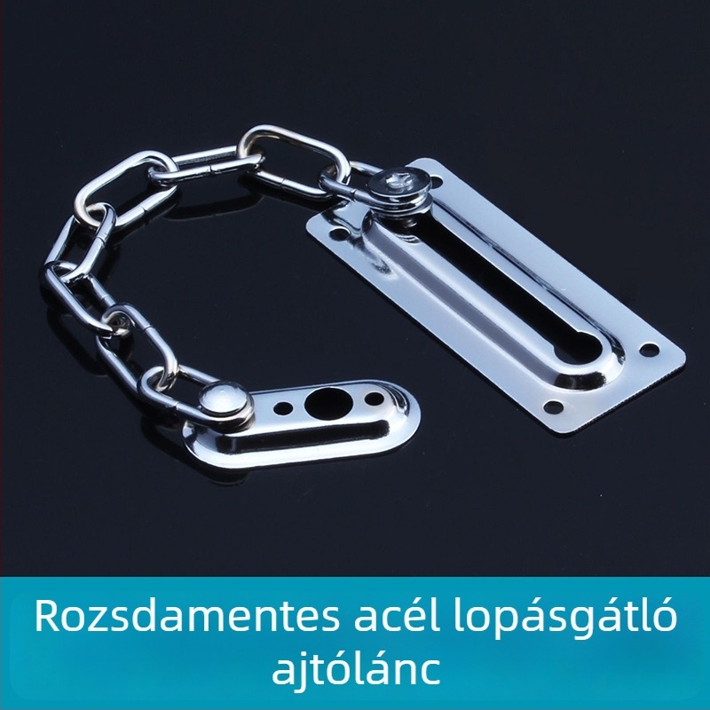 Rozsdamentes acél ajtólánc zárómechanizmussal, otthoni használatra