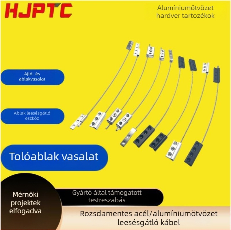 Ablak antifall eszköz alumínium ötvözetű antifall sávval, bukóablakhoz antifall kötél és rozsdamentes acél antifall lánccal