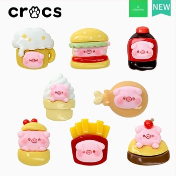 Crocs-stílusú kacsa motívumú cipődísz, csat és virág – DIY kiegészítők