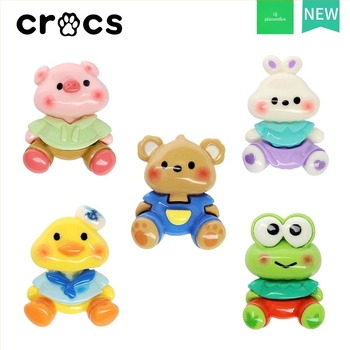 Crocs-stílusú kacsa motívumú cipődísz, csat és virág – DIY kiegészítők