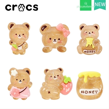 Crocs-stílusú kacsa motívumú cipődísz, csat és virág – DIY kiegészítők