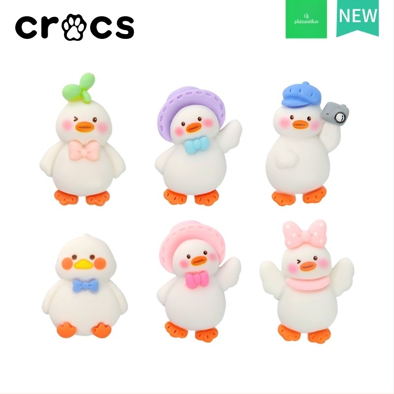 Crocs-stílusú kacsa motívumú cipődísz, csat és virág – DIY kiegészítők