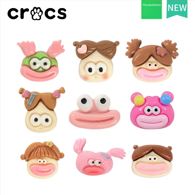 Crocs-stílusú kacsa motívumú cipődísz, csat és virág – DIY kiegészítők