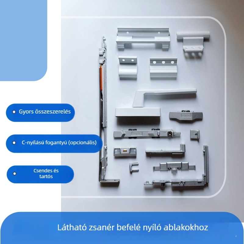 Belső nyitású és belső dőlésű ablakcsukók, cinkötvözetű ablakalkatrészek, nagy rejtett csukók északi régiókhoz, modell Mhy010
