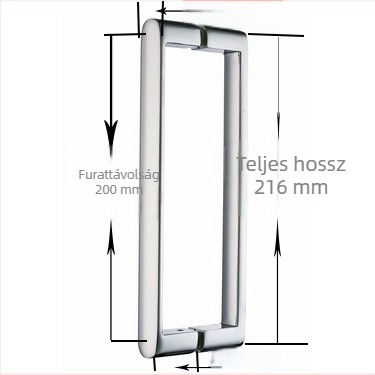 K210A cinköntvözet, 200 mm lyukosztás, páros tolófogantyú zuhanykabinhoz – fürdőszobai kiegészítő
