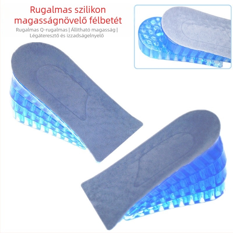 Szilikon fél talp hexagonális szerkezetű magasság növeléséért – uniszex, láthatatlan, állítható, kényelmes, különböző cipőkhöz