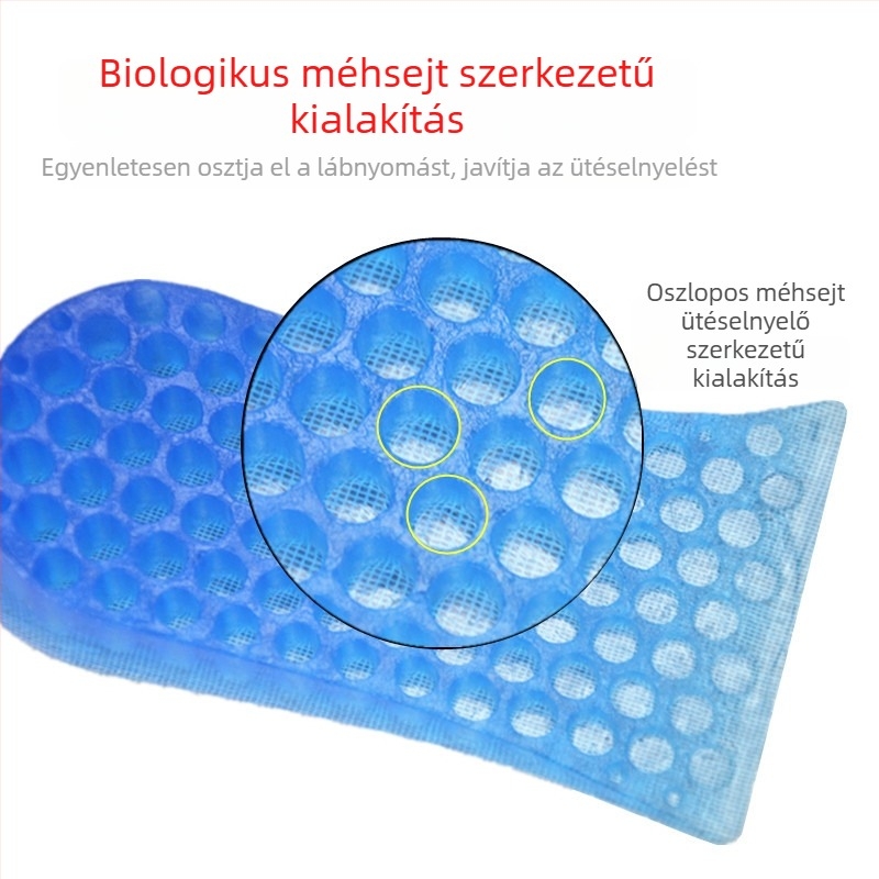 Szilikon fél talp hexagonális szerkezetű magasság növeléséért – uniszex, láthatatlan, állítható, kényelmes, különböző cipőkhöz