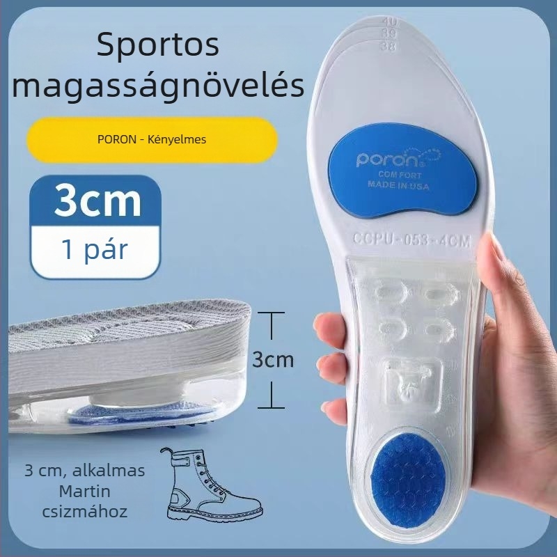 Tiger Steps magasságító talpbetét légpárnás – teljes hosszúságú, uniszex, ütéscsillapítás, visszacsapás, csúszásmentes futáshoz és sporthoz