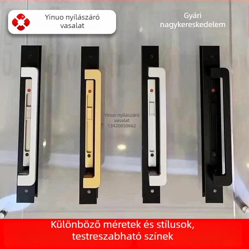 Yinuo alumíniumötvözetes csúszóajtó fogó oxidált felülettel, nagy fogó, hőhíd kialakítású