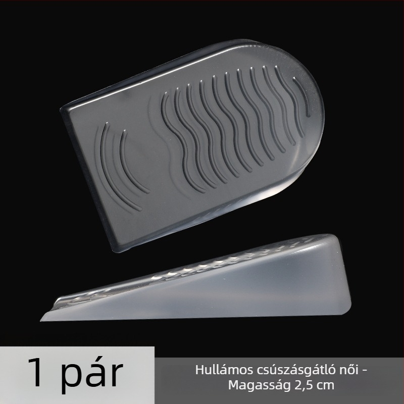 Átlátszó szilikon sarokpad, ütéscsillapító, csúszásmentes, puha, fél számmal magasító