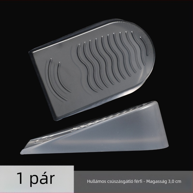 Átlátszó szilikon sarokpad, ütéscsillapító, csúszásmentes, puha, fél számmal magasító