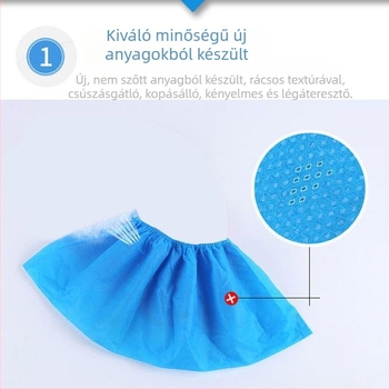 Egyszer használatos cipővédők nem szőtt anyagból, beltéri használatra, vastagított, kopásálló, vízálló és csúszásmentes, 2000 darab