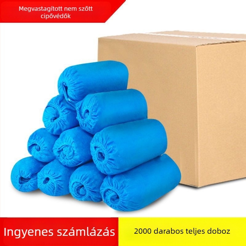 Egyszer használatos cipővédők nem szőtt anyagból, beltéri használatra, vastagított, kopásálló, vízálló és csúszásmentes, 2000 darab