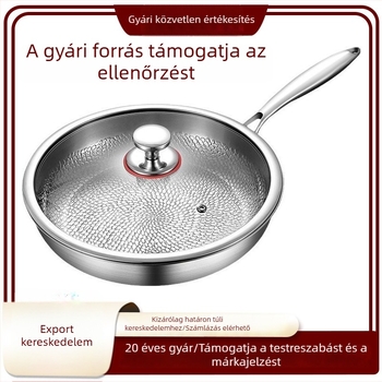 Titánium serpenyő, lapos aljzattal, bevonat nélkül, tapadásmentes, felső kategóriás, otthoni használatra, vastagított alj