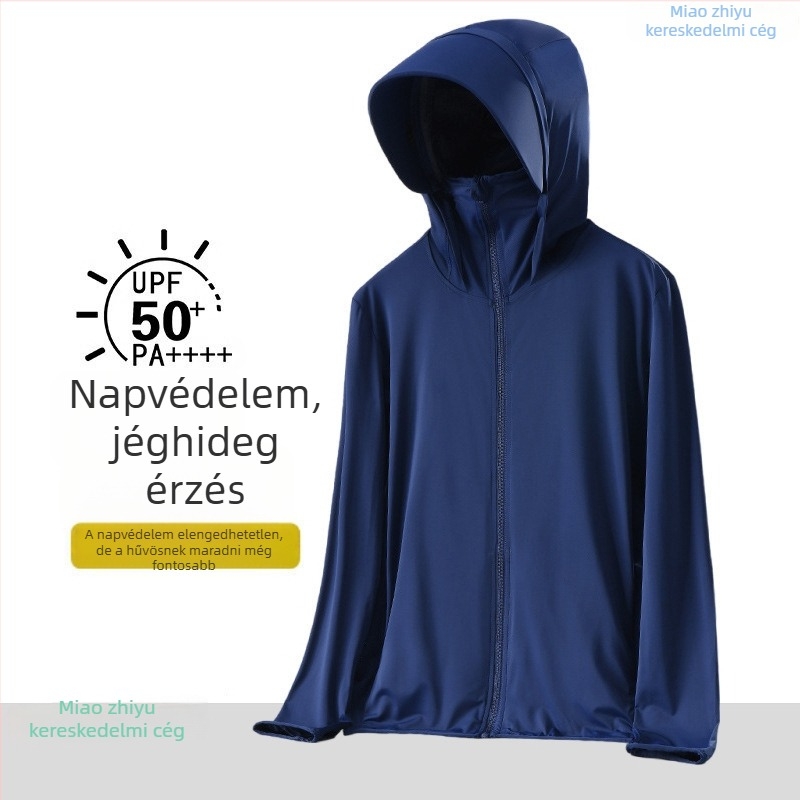 Férfi napvédő könnyű, légáteresztő dzseki UPF50+, kapucnival, kültéri horgászathoz