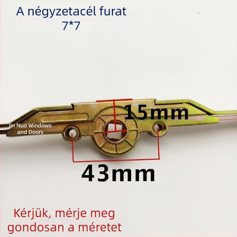 Cinköntvény belső nyílású ablakhoz: átviteli rúd, összekötő elem, kilincs-zár és kapcsolódó alkatrészek