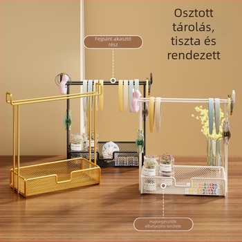 Vasból készült asztali ékszerállvány hajkiegészítők és fülbevalók rendezője
