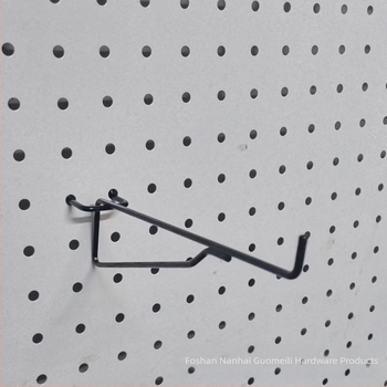 Háromszög alakú pegboard horog, 6 mm, egyvonalas polc horog, standokra, fekete-fehér