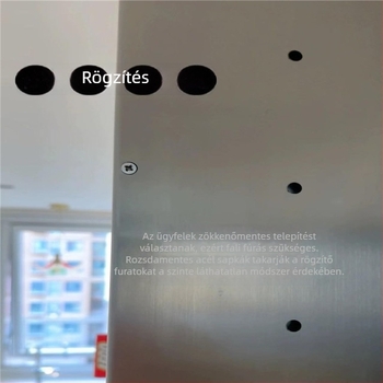 Rozsdamentes acélból készült perforált pegboard kampókkal, fúrásmentes falra és asztalra szerelhető tároló