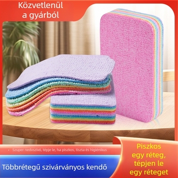 Szivárványos mikroszálas edényekhez kendő – többszörös rétegű, téphető, kiváló nedvszívó, nedves és száraz használatra