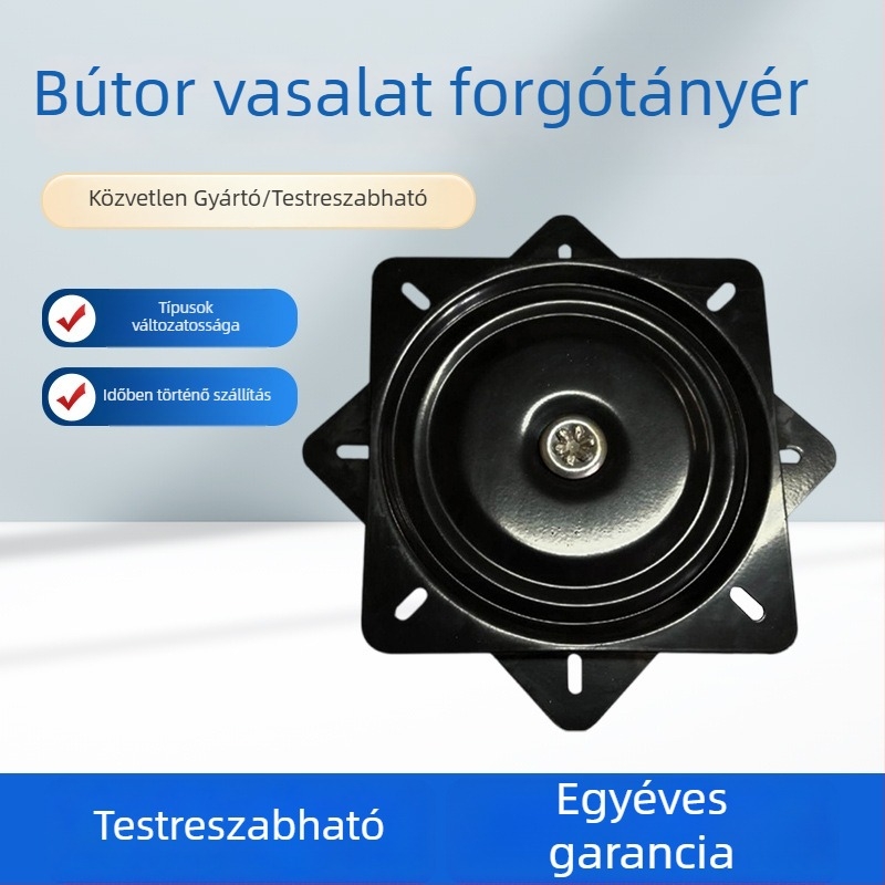 Bútorokhoz készült forgó vasból készült tányér, méretek: 6/8/10 hüvelyk, bárszékek alapja és székbemutató állvány