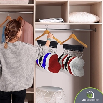 Többfunkciós textil tároló, öntapadó, összecsukható és hordozható akasztó a hálószobába és a gardróbba, sapka tároló Velcro