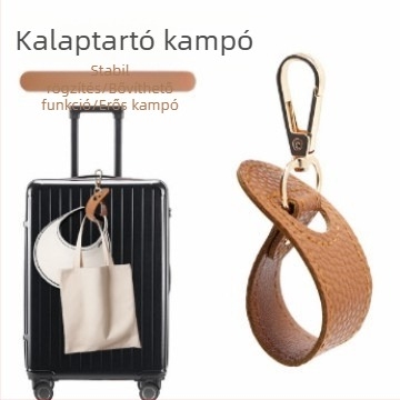 Kalapklipsz kampóval és sálcsattal, PU bőr kézitáska tartó