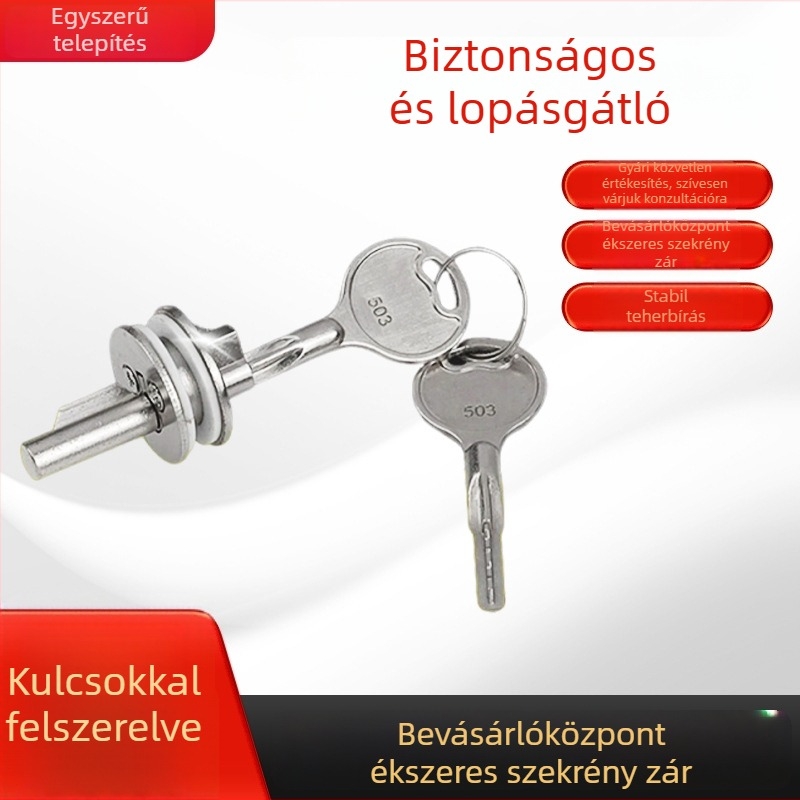 Bonzhigu fiókzár üveg vitrinekhez, réz henger, dekoratív gyűrű cink ötvözetből, modell 419