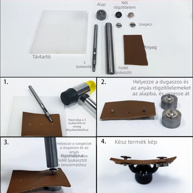 DIY sablon mágneses csat montázsához és kézi lyukasztó eszköz ruházathoz