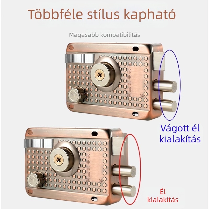 Külső és belső ajtózár készlet – régi stílusú zárak fa- és fémajtókhoz, biztonsági cilinderrel