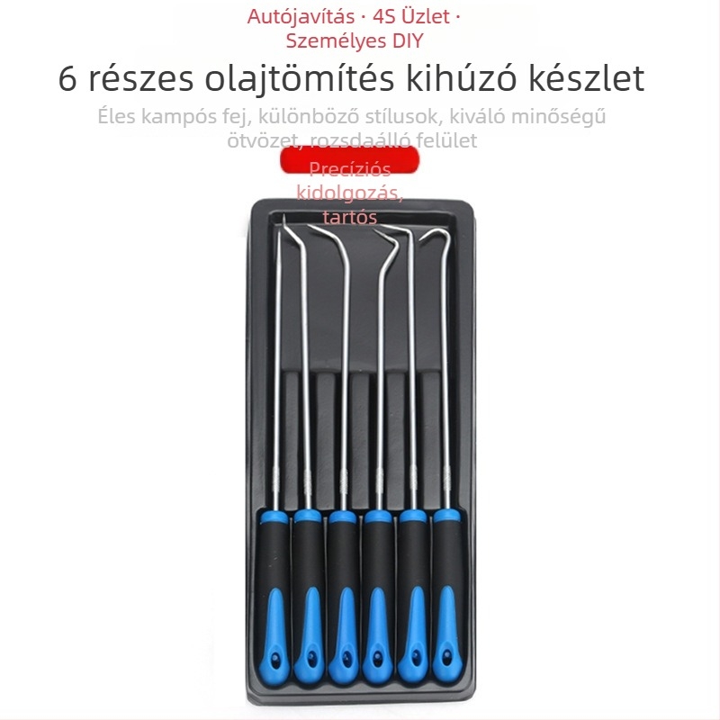 Mini autójavítási kézi horog: olajtömítés eltávolítása, O-gyűrű horog, ablakháló húzóeszköz, szalagemelő és csavarhúzó