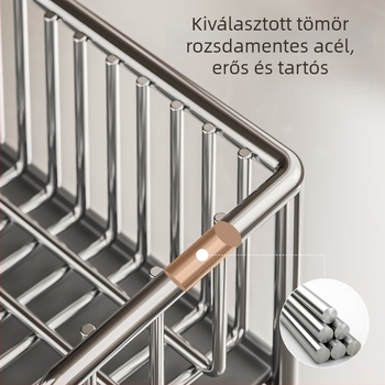 Konyhai szárító polc 201-es rozsdamentes acélból – törlőkendők, szivacsok és acélgyapot tárolására