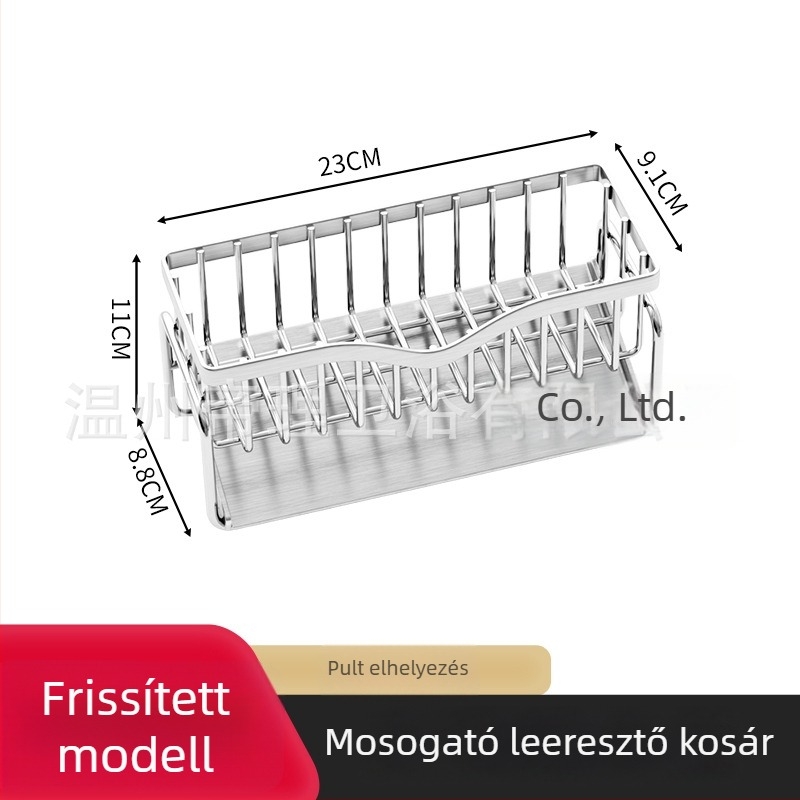 304 rozsdamentes acél konyhai mosogató rendezőállvány szivacsok és kendők tárolására