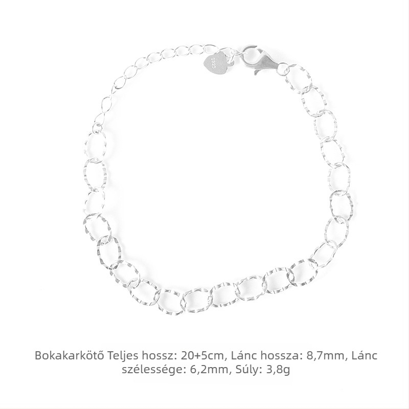 S925 Sterling ezüst virág medállal – nagy kör alakú lánc, DIY ékszerekhez: nyaklánc, karkötő, bokalánc és choker