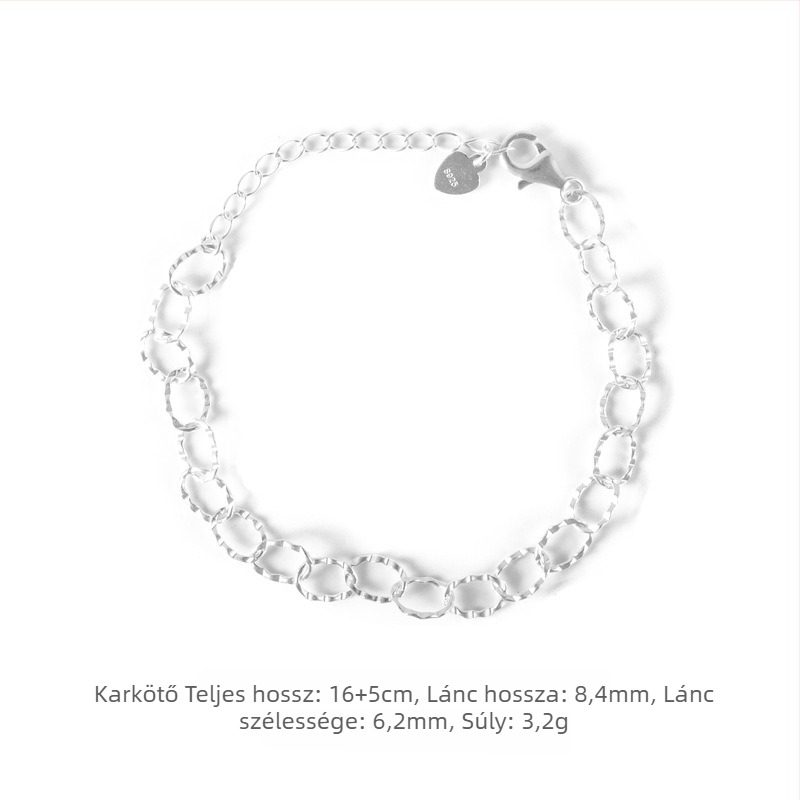 S925 Sterling ezüst virág medállal – nagy kör alakú lánc, DIY ékszerekhez: nyaklánc, karkötő, bokalánc és choker
