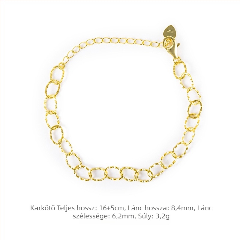 S925 Sterling ezüst virág medállal – nagy kör alakú lánc, DIY ékszerekhez: nyaklánc, karkötő, bokalánc és choker