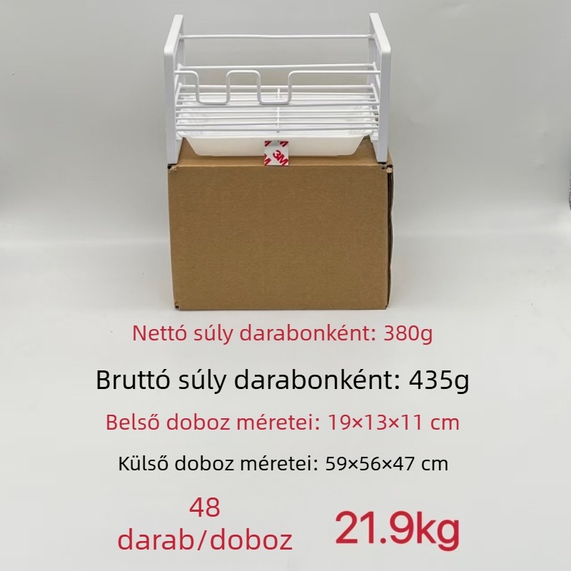 Konyhai szivacsállvány fúrás nélkül, drenáló funkcióval